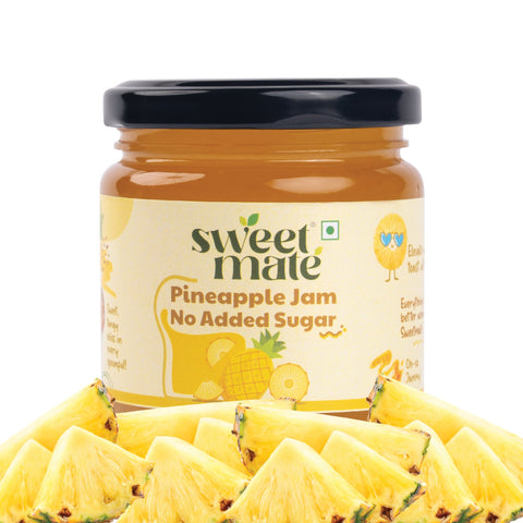 Sweetmate No Added Sugar Pineapple (220g) | With Real fruit | Diabetic and keto Friendly