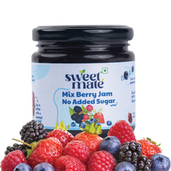 Sweetmate No Added Sugar Mix Berry Jam - (220g) | With Real Fruits | Diabetic and Keto Friendly