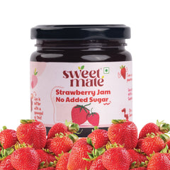 Sweetmate No Added Sugar Strawberry Jam - (220g) | With Real Fruits | Diabetic and keto Friendly