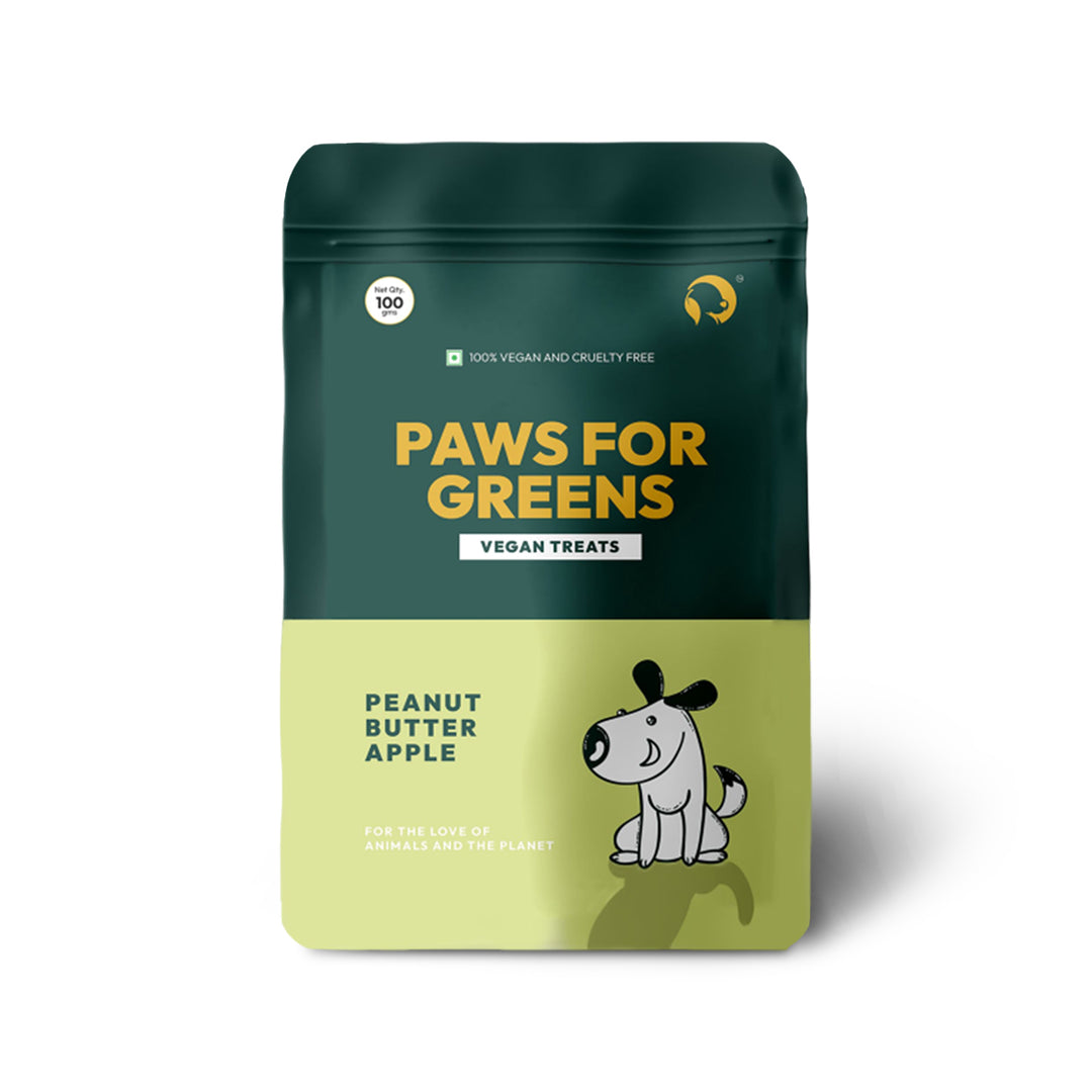 Paws For Greens Vegan Treats- Peanut Butter and Apple Flavor - 100 gm