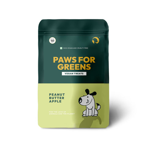 Paws For Greens Vegan Treats- Peanut Butter and Apple Flavor - 100 gm