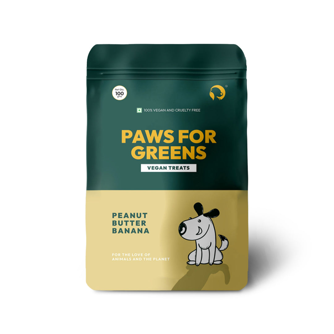 Paws for Greens Vegan Treats- Peanut Butter and Banana - 100 gm
