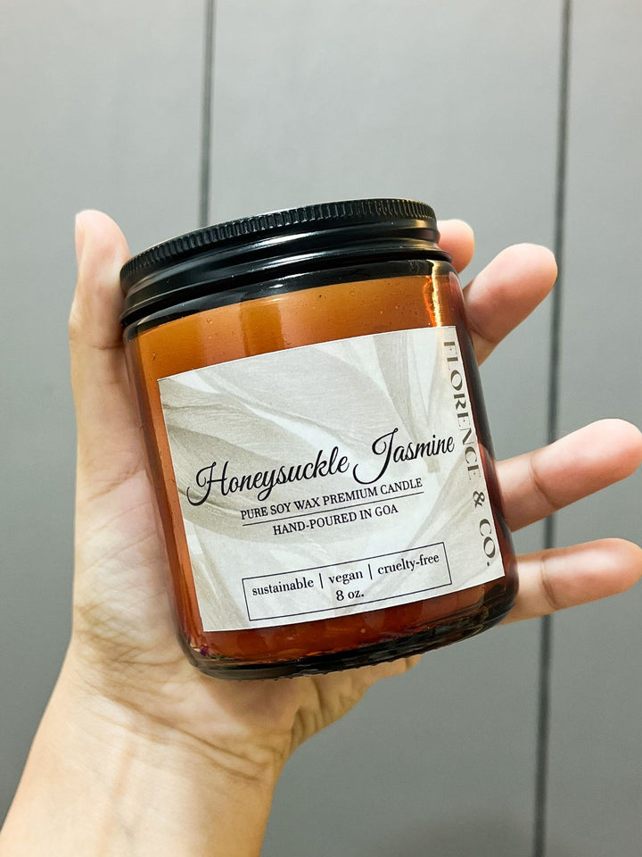 Florence & Co Scented Amber Jar Candle | 8 oz.