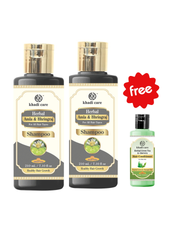Khadi Care Herbal Amla & Bhringraj Shampoo (210ml Each) Pack of 2 Free Green Tea and Aloevera Hair Conditioner (30ml)