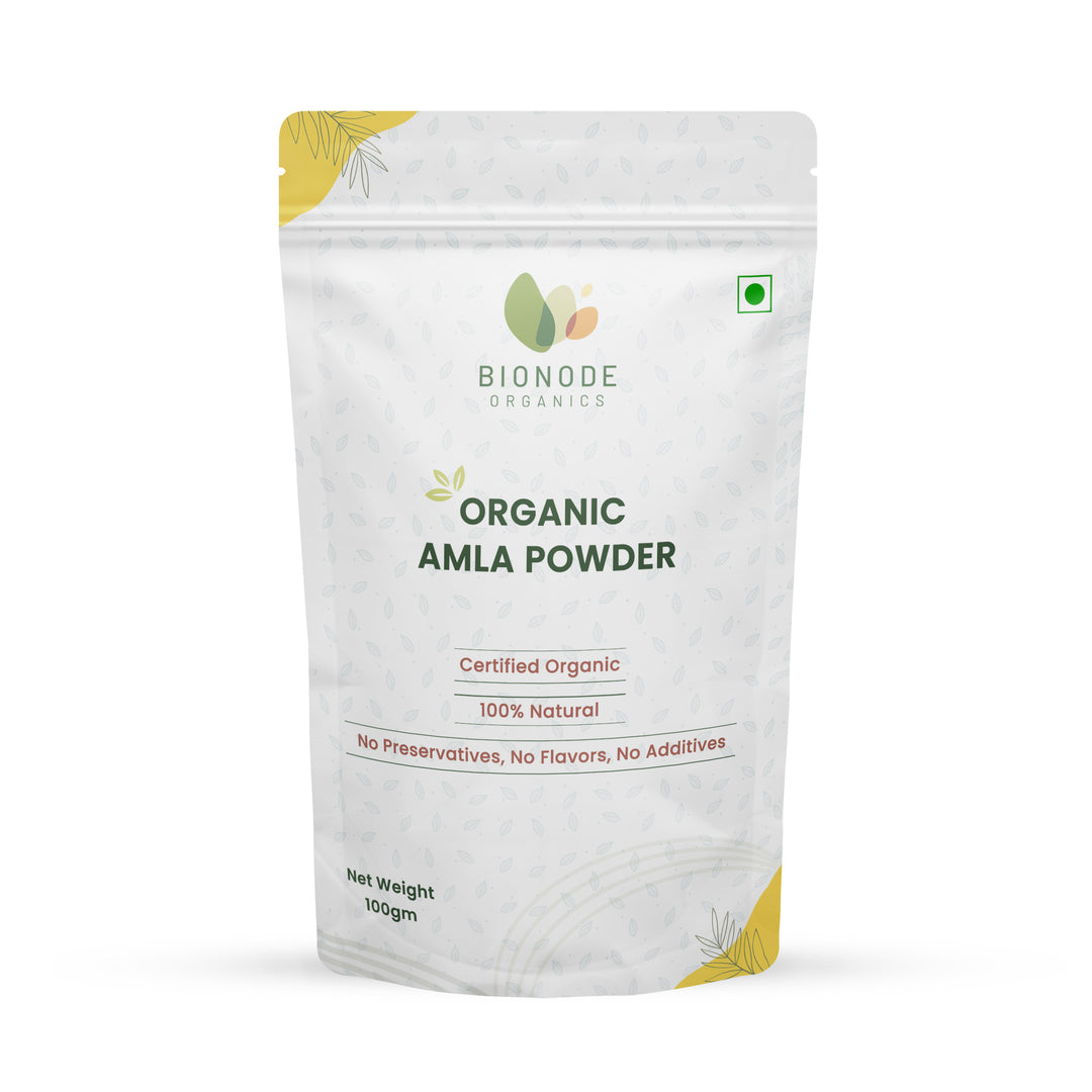 Bionode Organics Certified Organic Amla Powder - Rich in Vitamin C | No Chemicals & No Preservatives | Pack of 2
