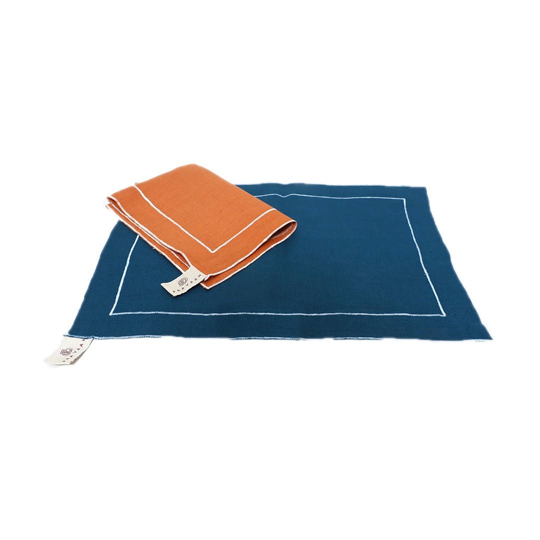 Pravaah Ananta - embroidered hemp placemats set