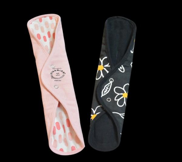 VIVANION Herbal Organic Cotton Re-Usable Sanitary Pads |Anti-Bacterial Coated | Bio Degradable | Pack of 2 | Combo Colors - 1 DAY PAD + 1 NIGHT PAD