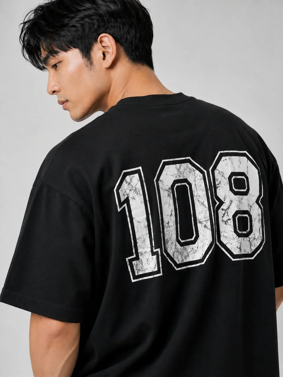 Bamboology Men’s Bamboo Oversized Black T-Shirt | Jersey No. 108