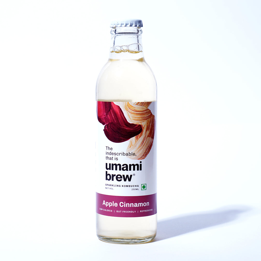 Umami Brew Apple Cinnamon Sparkling Kombucha (Pack of 6)