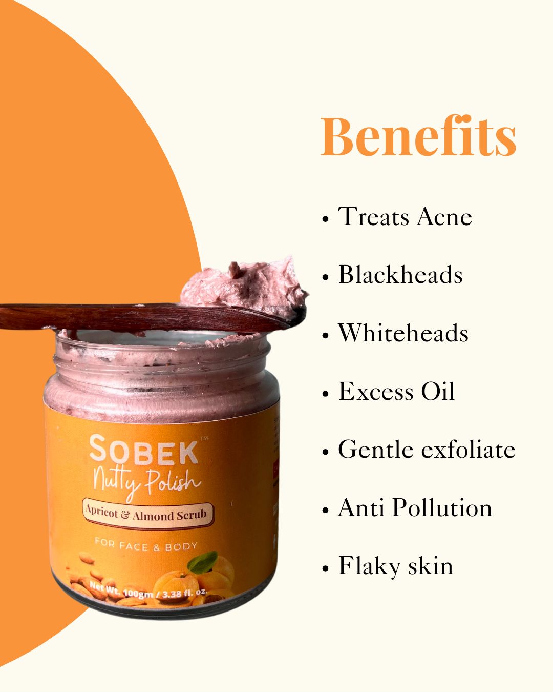 Nutty polish, apricot face and body Gel scrub 100 g