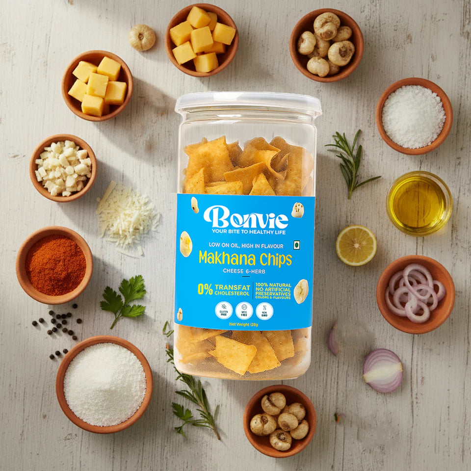 Bonvie Makhana Chips - Cheese & Herbs Pack of 3
