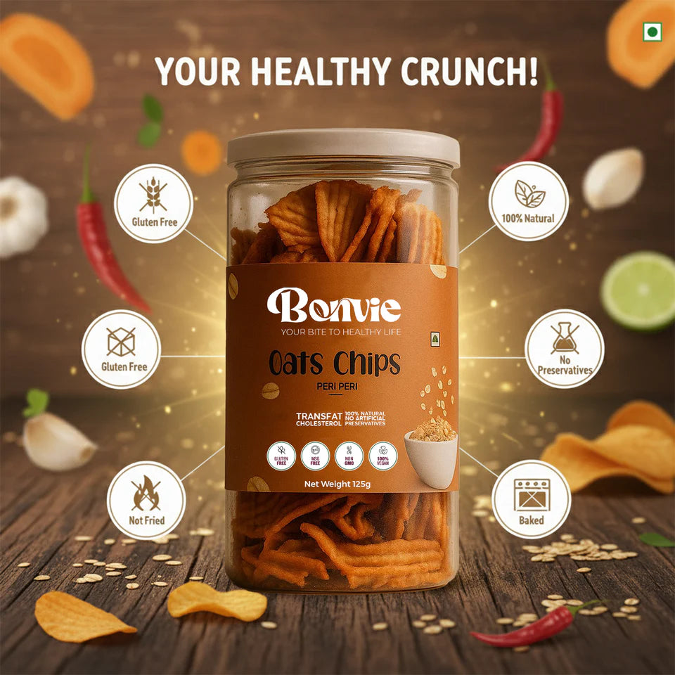 Bonvie Oats Chips - Peri Peri - Pack of 3