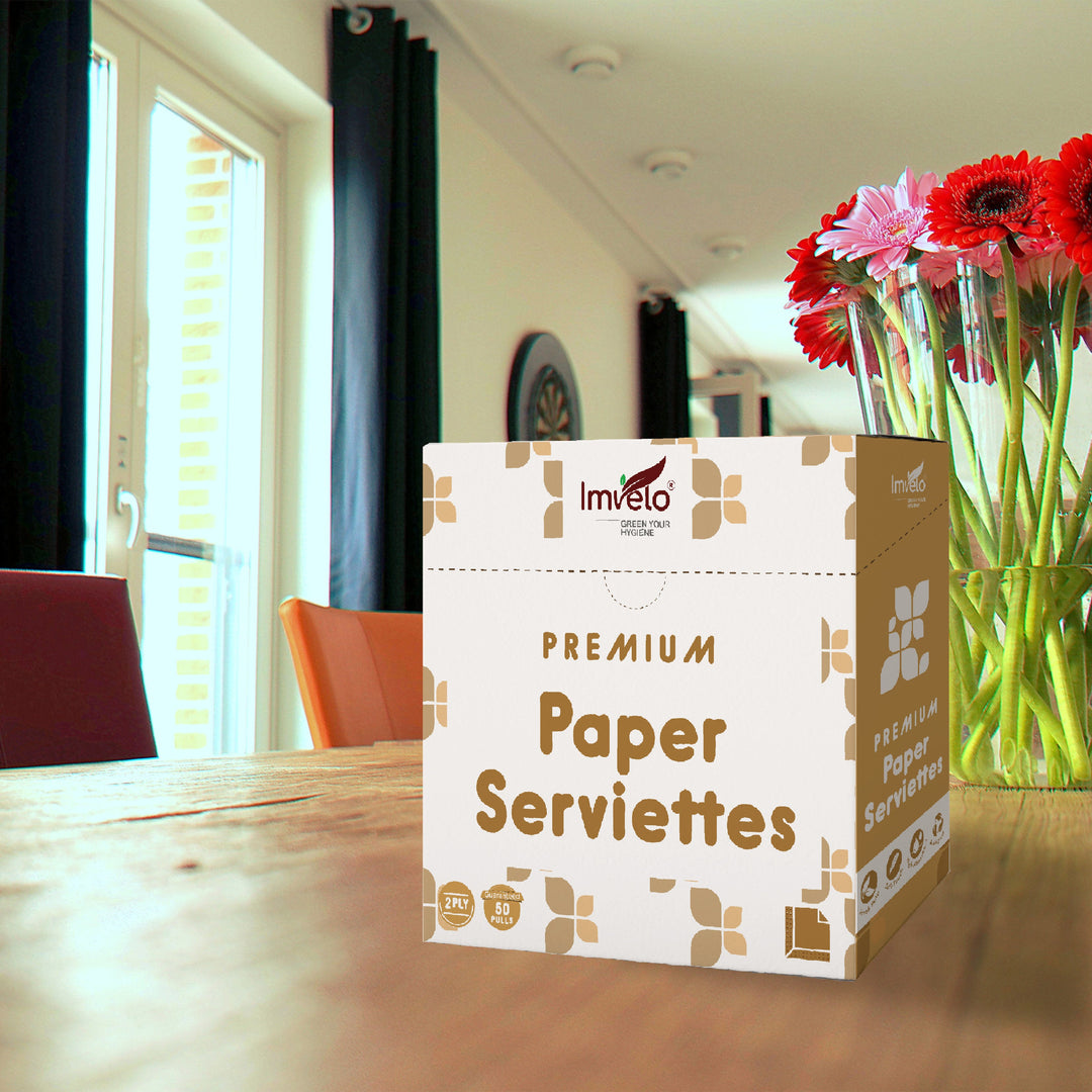 Imvelo 2 Ply Paper Napkins|50 Pulls Each |Highly Absorbent|Perfect for Indoor & Outdoor Usage