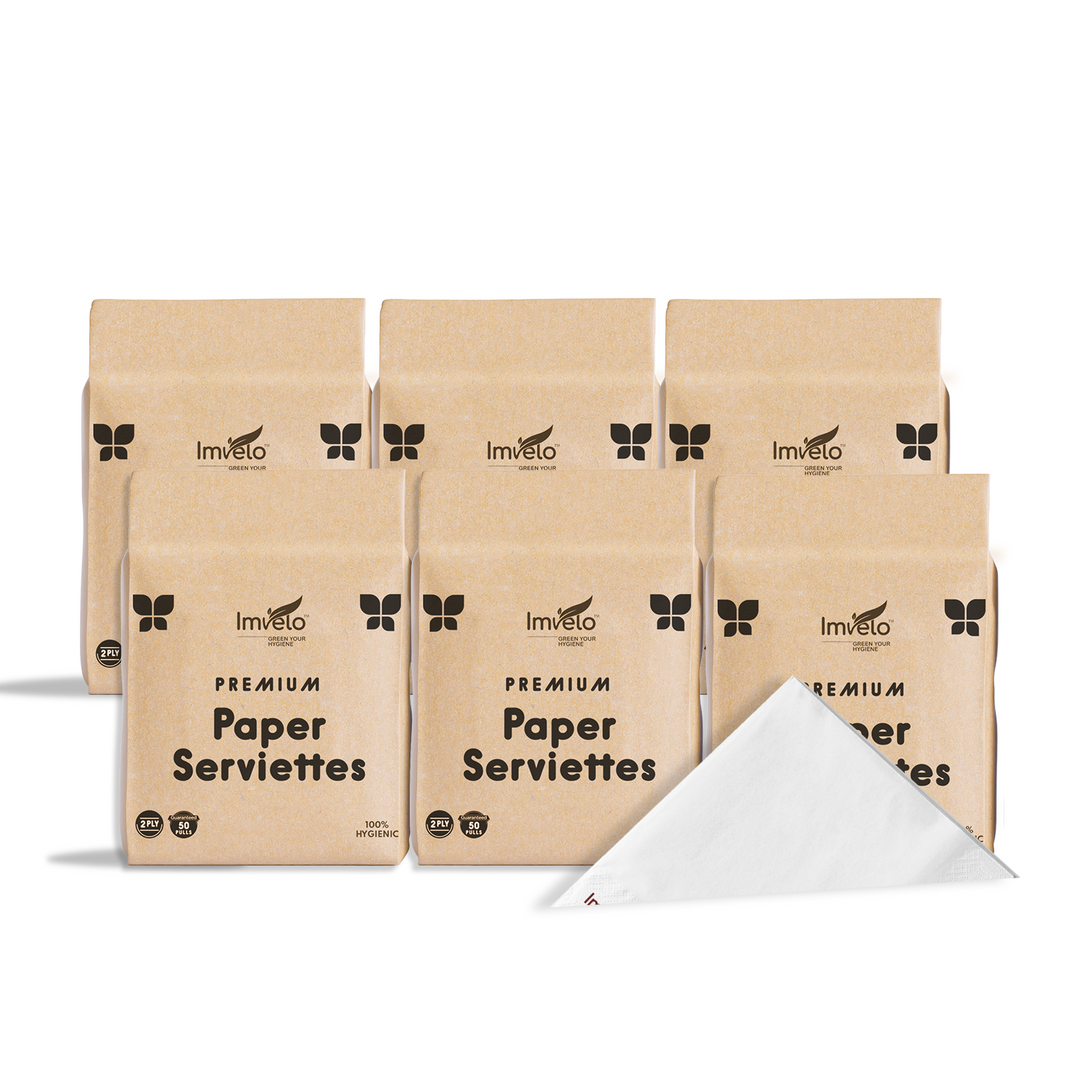 Imvelo 2 Ply Paper Napkins|50 Pulls Each |Highly Absorbent|Perfect for Indoor & Outdoor Usage