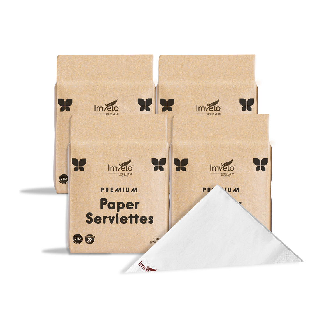 Imvelo 2 Ply Paper Napkins|50 Pulls Each |Highly Absorbent|Perfect for Indoor & Outdoor Usage