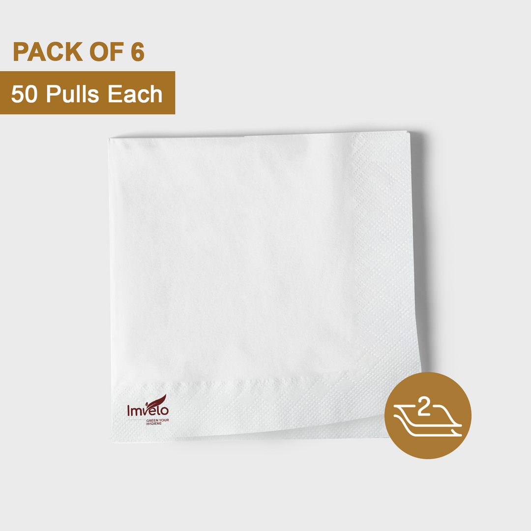 Imvelo 2 Ply Paper Napkins|50 Pulls Each |Highly Absorbent|Perfect for Indoor & Outdoor Usage