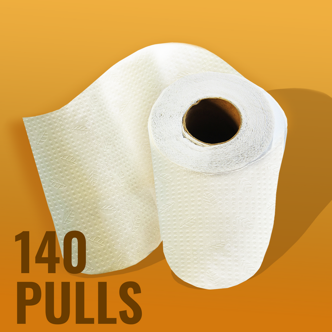 Imvelo 4 Ply Kitchen Towel | 140 Pulls per Roll | OBA Free & Safe to Skin | Highly Absorbent | Food - Safe Kitchen Tissue Roll | White Tissue Papers for Kitchen use