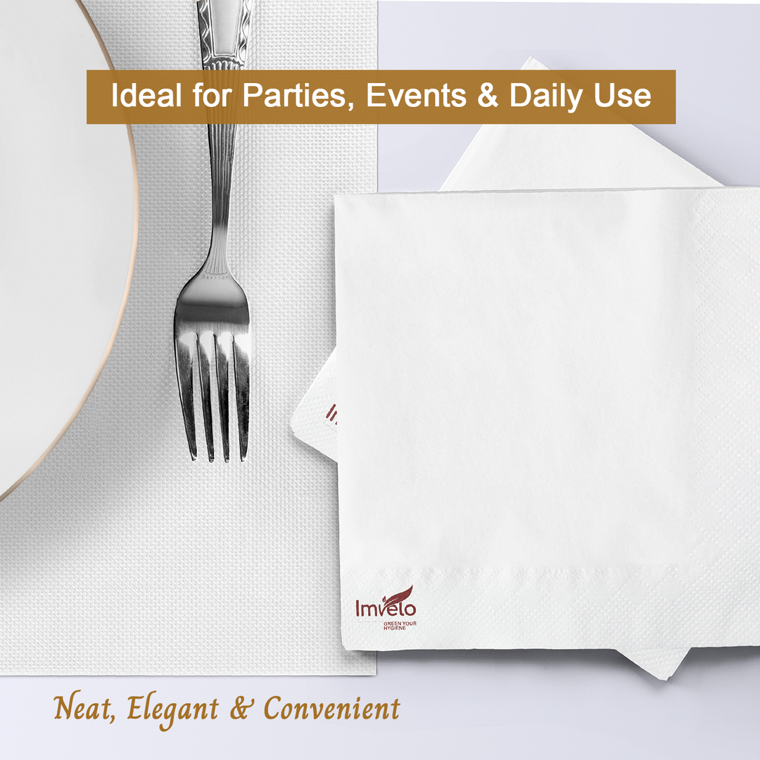 Imvelo 2 Ply Paper Napkins|50 Pulls Each |Highly Absorbent|Perfect for Indoor & Outdoor Usage