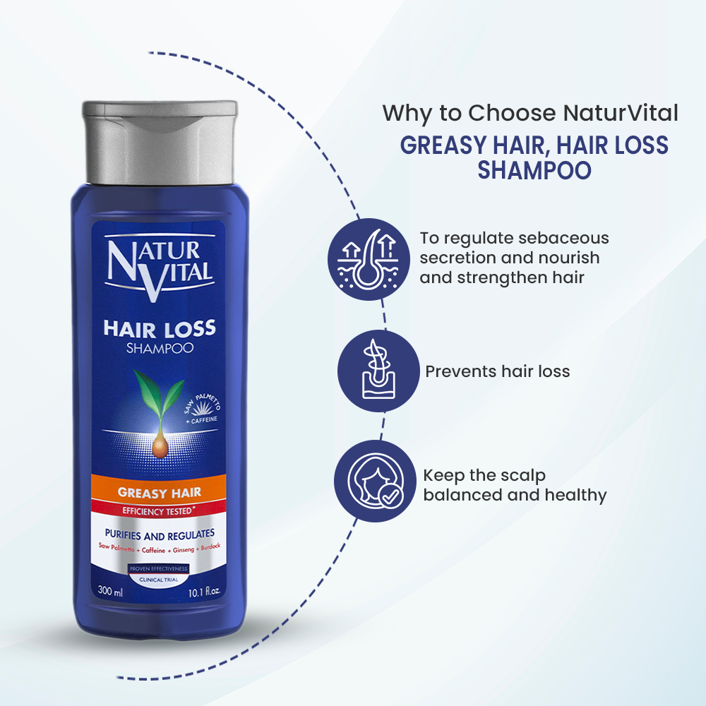 NaturVital Hair Loss Shampoo – Greasy Hair-300ml