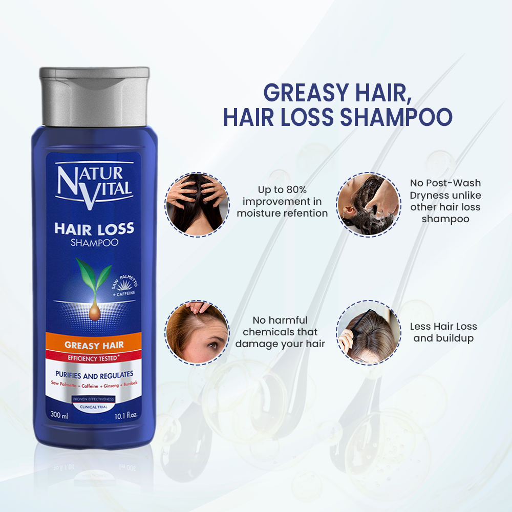 NaturVital Hair Loss Shampoo – Greasy Hair-300ml