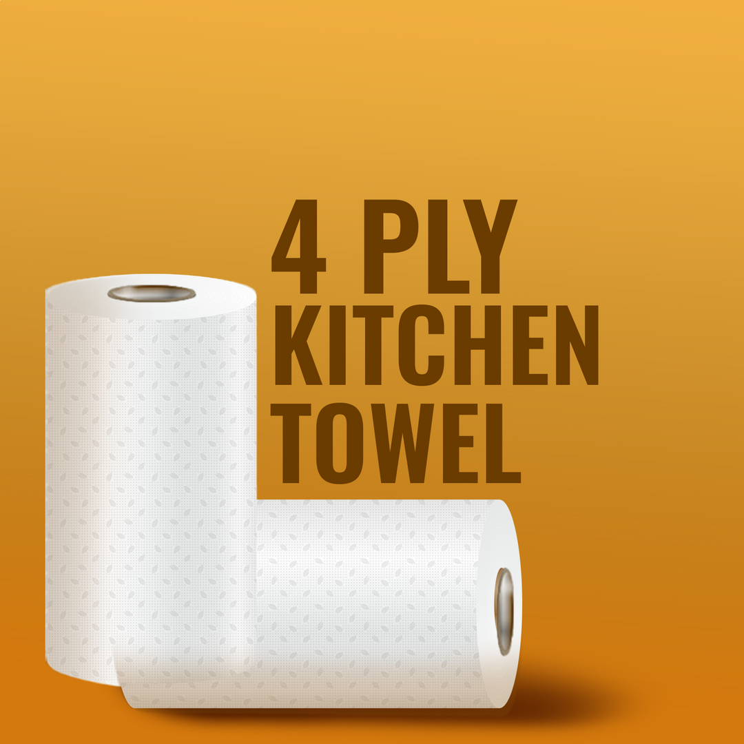 Imvelo 4 Ply Kitchen Towel | 140 Pulls per Roll | OBA Free & Safe to Skin | Highly Absorbent | Food - Safe Kitchen Tissue Roll | White Tissue Papers for Kitchen use