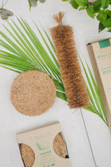 Almitra Sustainables Coconut Fiber Coir Scrub (Pack of 5) and Bottle Cleaner