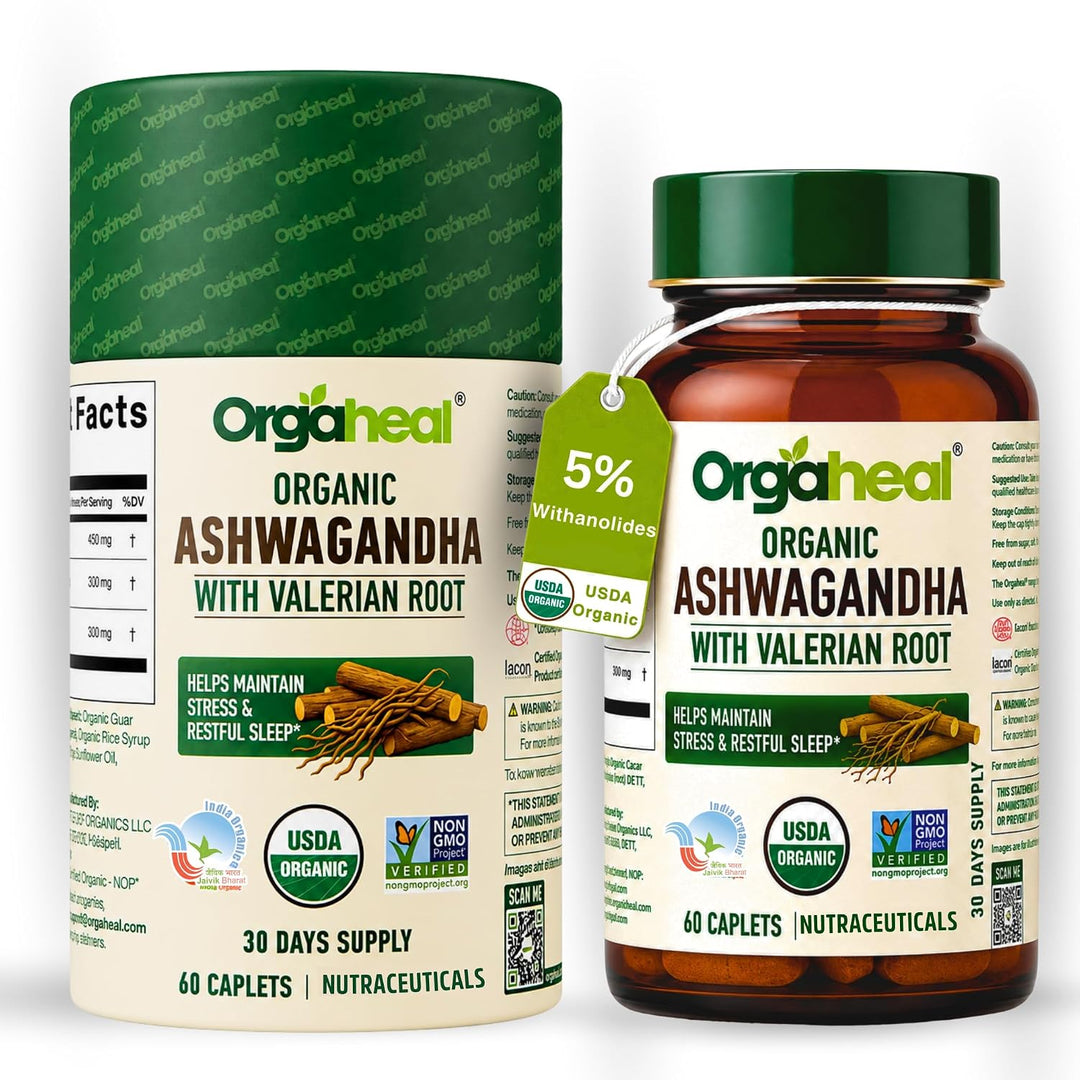 Organic Ashwagandha Caplets | 60 Caplets