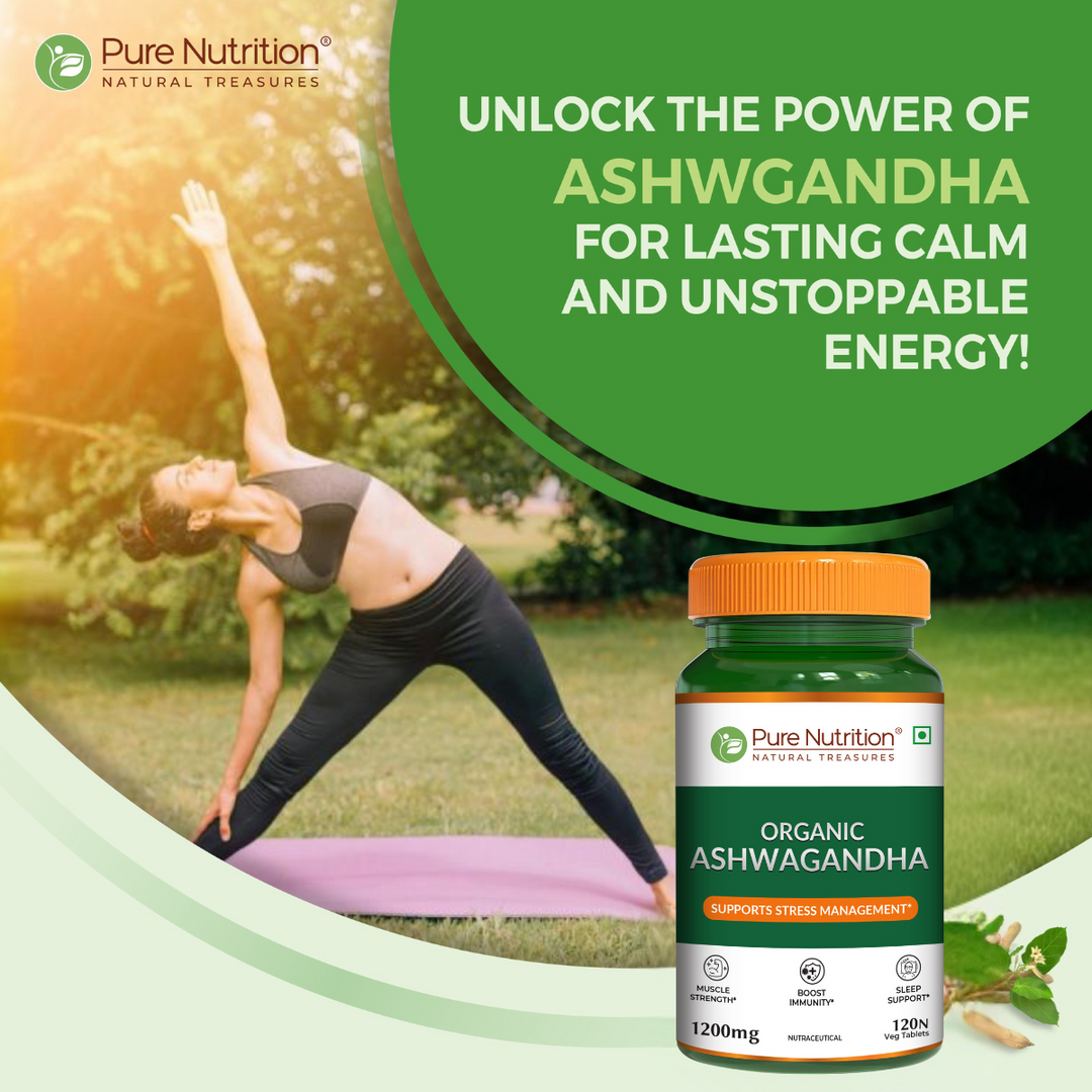 Organic Ashwagandha Tablets 120 Count | Stress Relief, Sleep & Vitality