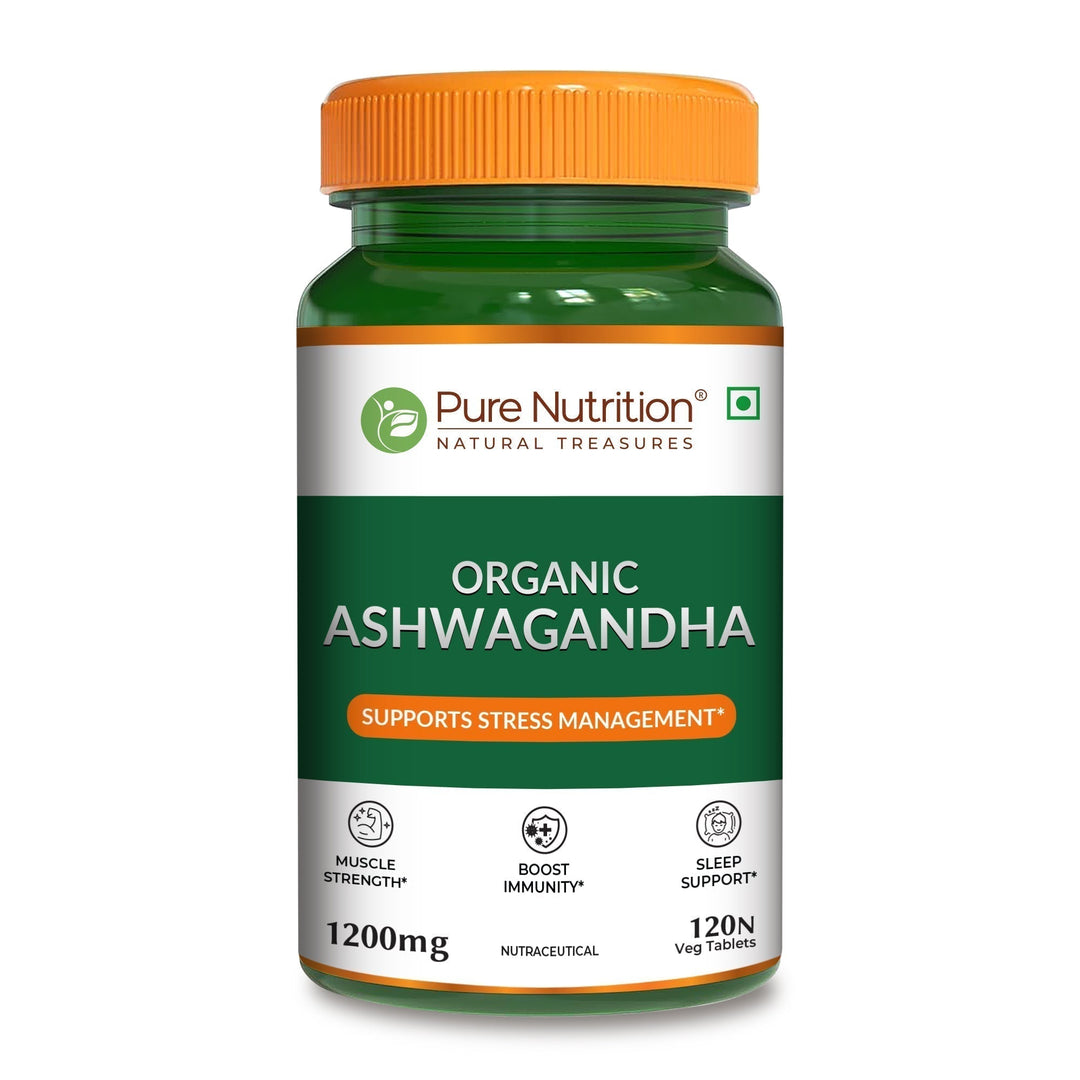 Organic Ashwagandha Tablets 120 Count | Stress Relief, Sleep & Vitality