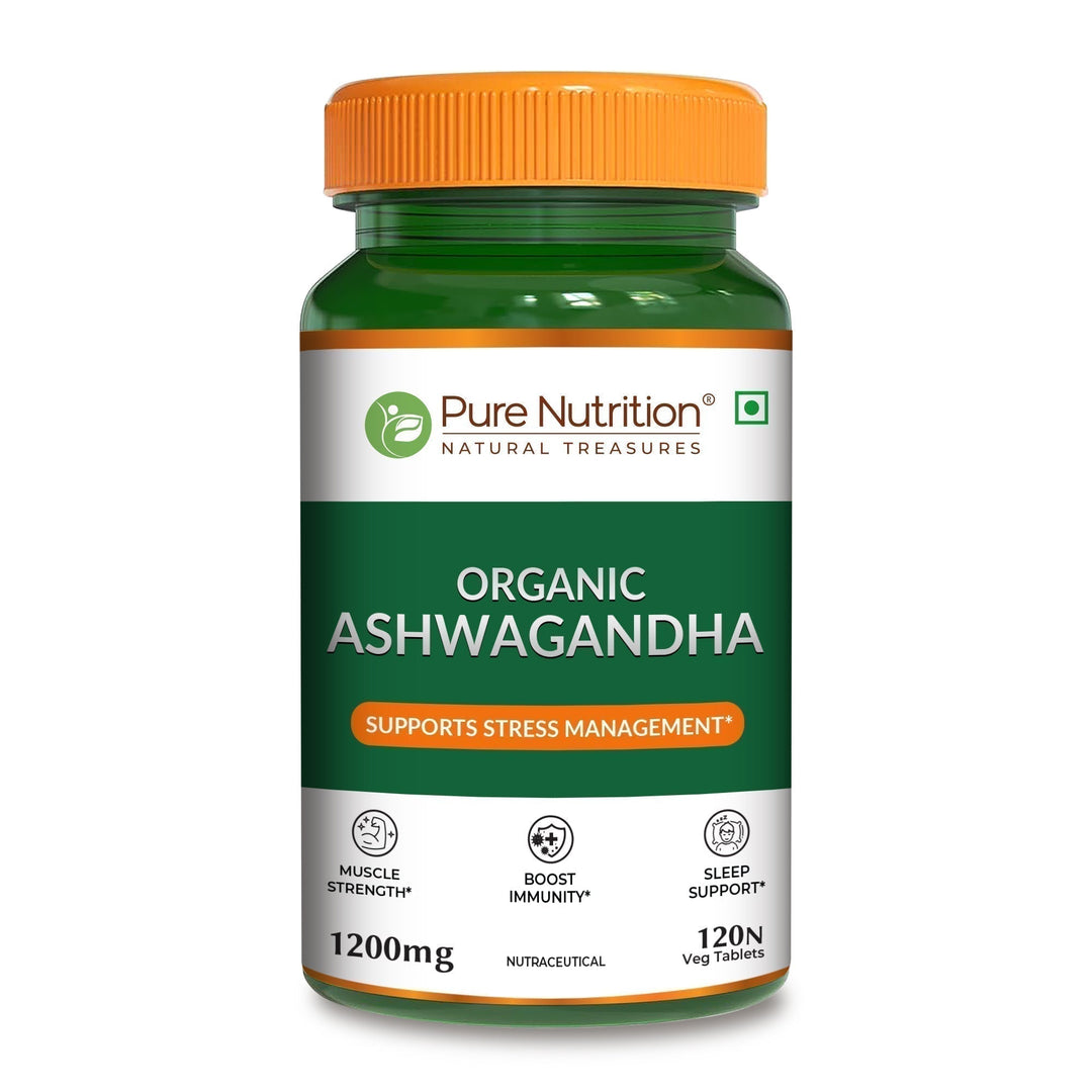 Organic Ashwagandha Tablets 120 Count | Stress Relief, Sleep & Vitality