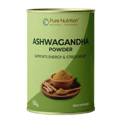 Organic Ashwagandha Powder - 100 g | 100% Pure and Natural | Supports Stress Relief, Vitality, and Overall Wellness