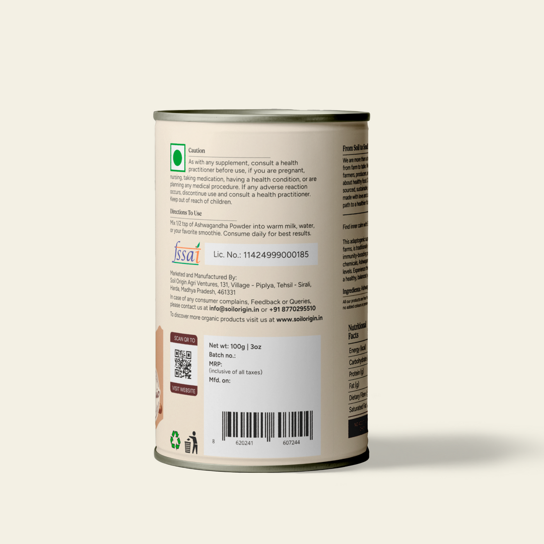 Soil Origin Ashwagandha Powder - 100Gm
