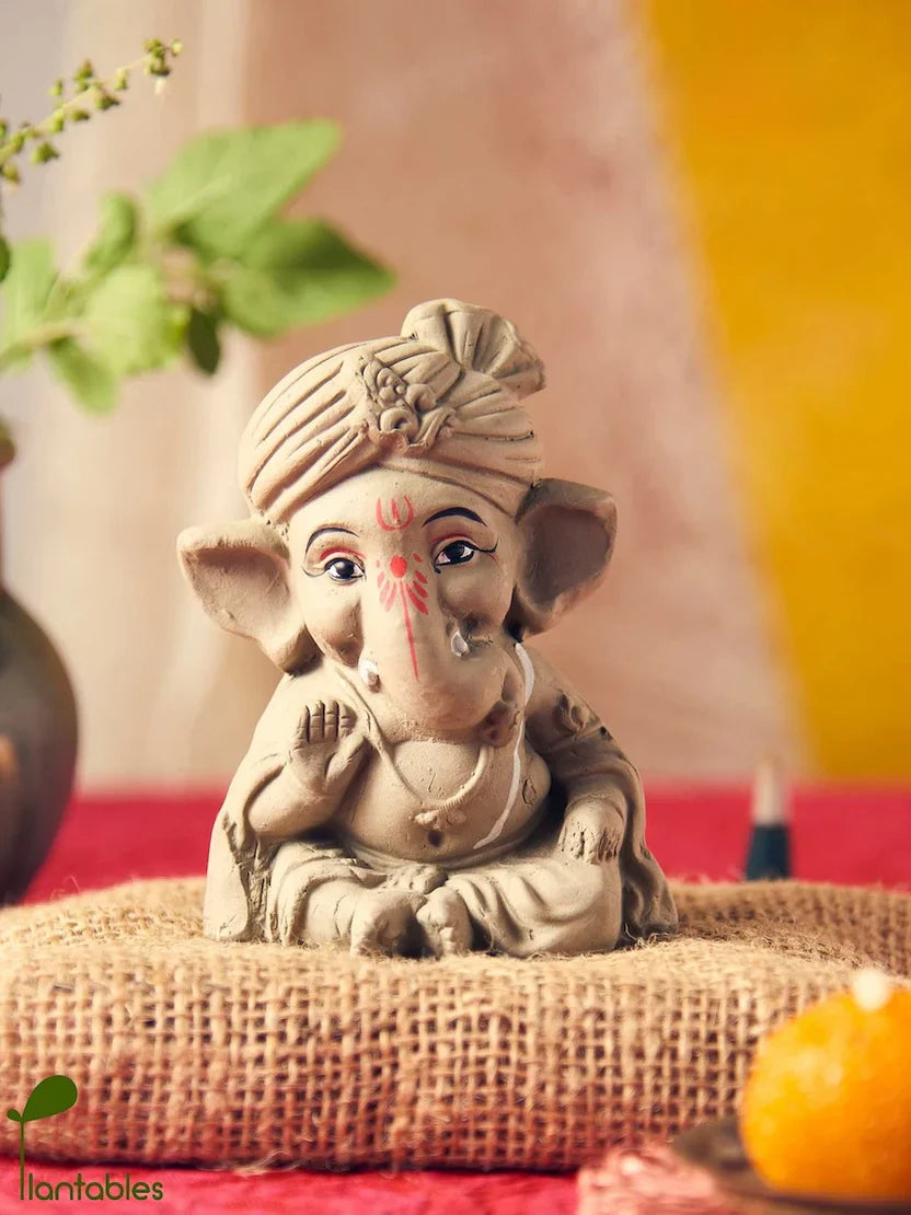 Plantables Atharva Plantable Ganesha Idol, 4 inches