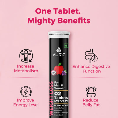 Auric Get Slim Effervescent | Weight Management | Fat Burner | 80 Tablets