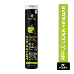 Auric Apple Cider Vinegar Vitamins | 20 Acv Tablets Vitamin B6 & B12 In Every Tube | Weight Loss & Metabolism Benefits | Supports Digestion,Bloating Relief & Gut Health Men & Women