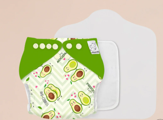 SNUGKINS New Age Cloth Diapers for Babies (0-2 years) .Washable & Reusable , 1 Cloth Diaper, 1 Wet-Free Organic Cotton Pre-fold Pad & 1 Booster Pad - Pack 1