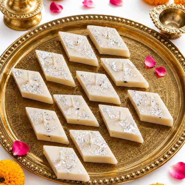 Kaju Katli Soy Wax Candles | Diwali Special | Festive Candles