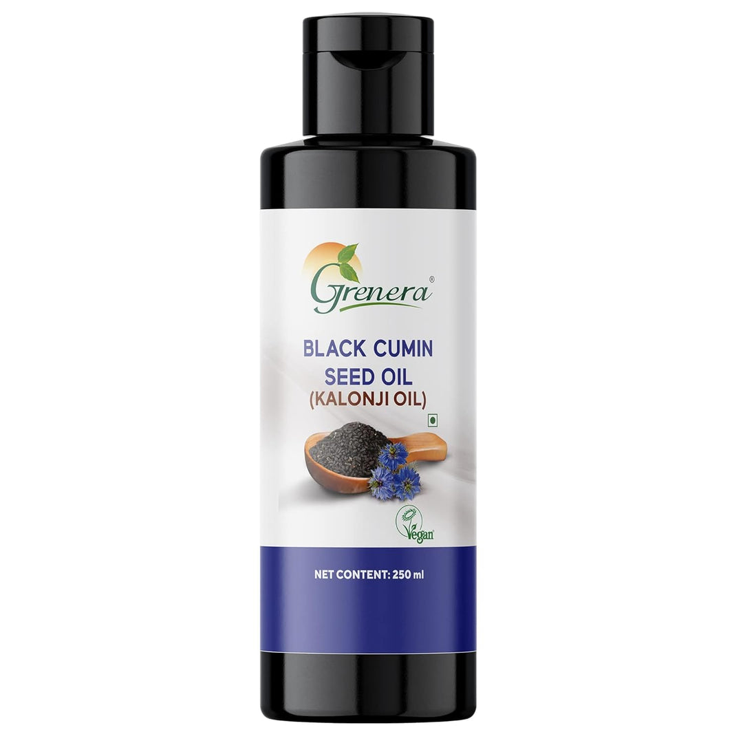 Grenera Black Cumin Seed Oil 250 ml, Cold Pressed, Nigella Sativa, Kalonji Oil for Immunity, Skin, Hair