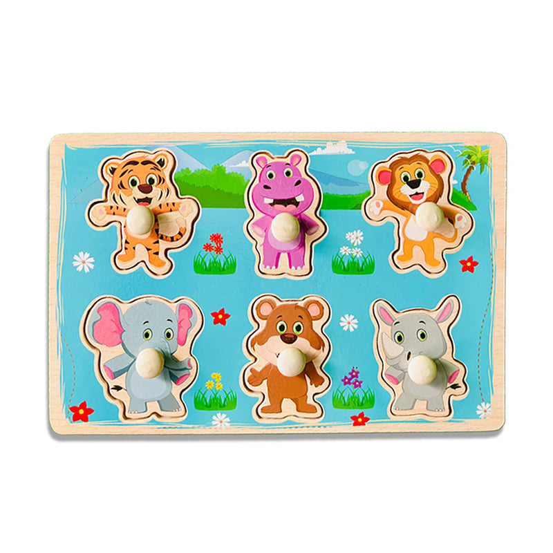 Wudly Toys Wooden Picture Puzzle Board Small | Animal, Farm, Ocean & Fruit Themes