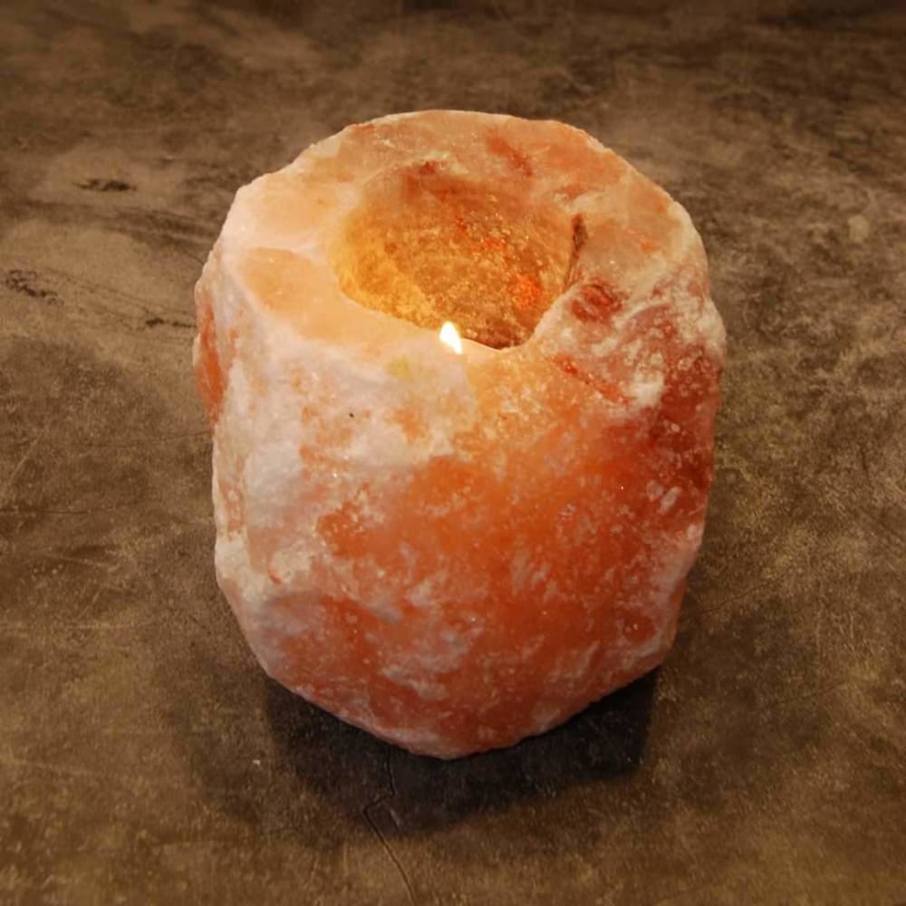 ONEarth Himalayan Salt Candle Holder | Pink Himalayan Salt