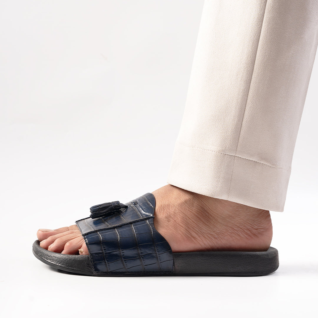 Monkstory Old Money Tassel Sliders - Blue