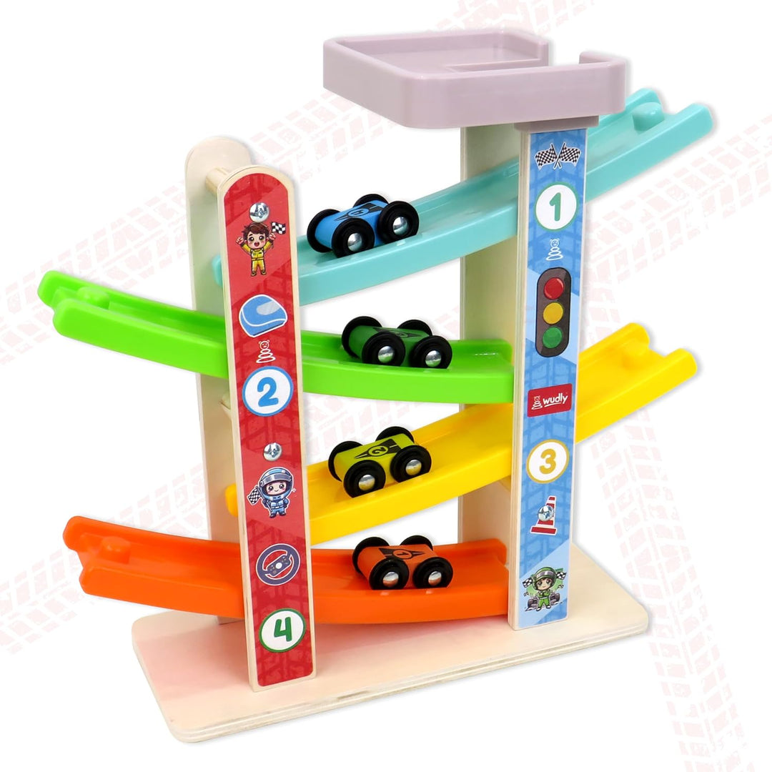 Wudly Wooden Car Ramp Racer