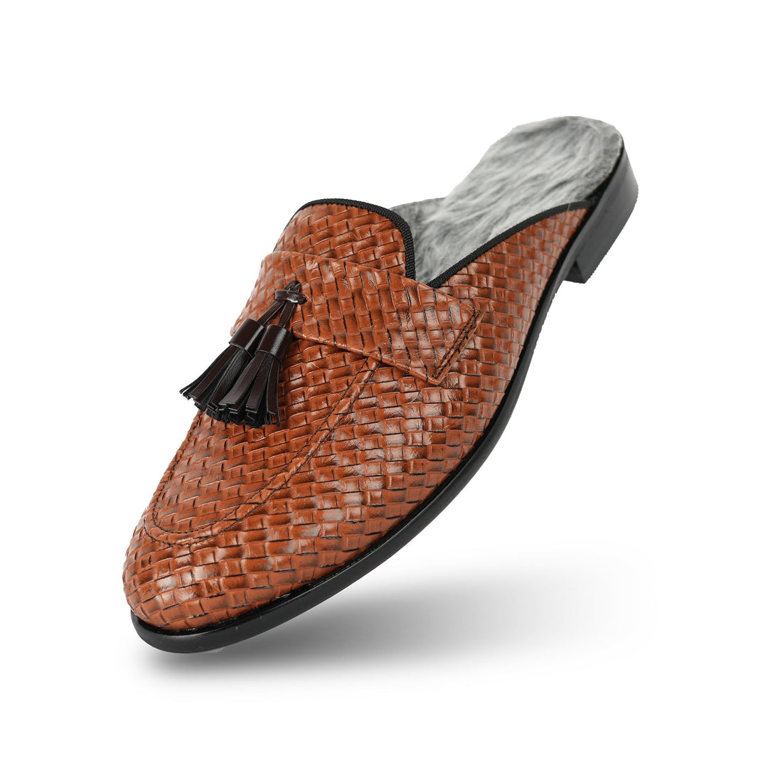 Monkstory Luxious Mule Shoes With Fur Insoles - Tan