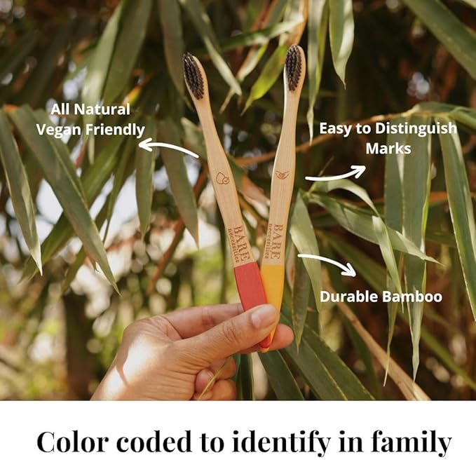 Bare Necessities Biodegradable Bamboo Toothbrush with Compostable Handle