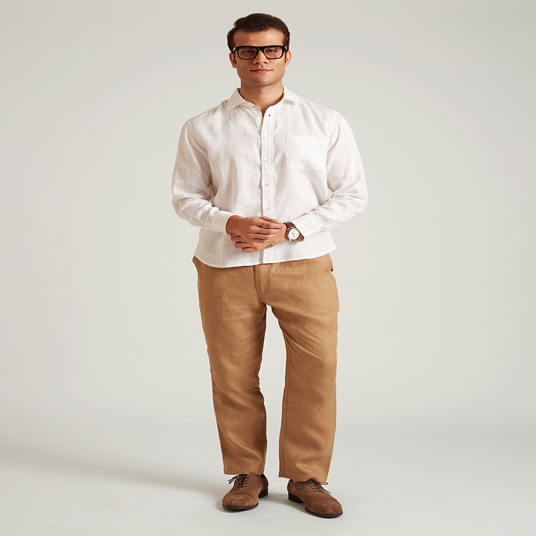 B77 NOAH - Classic White Linen Men&