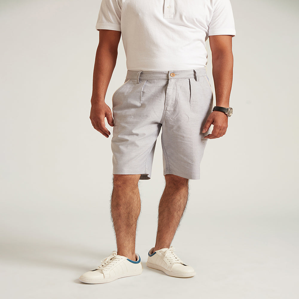 B77 BJORN Stylish Light Grey Men's Shorts In Organic Cotton