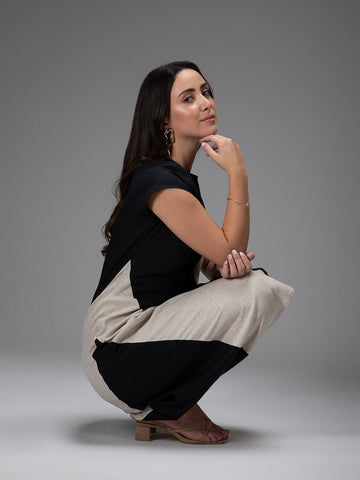 B77 AMBER - Sculptural Cut Dress