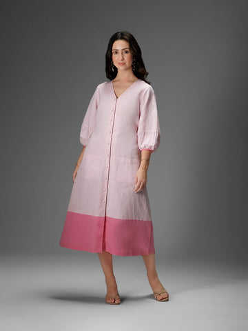 B77 CARNATION - Cotton Linen Long Dress