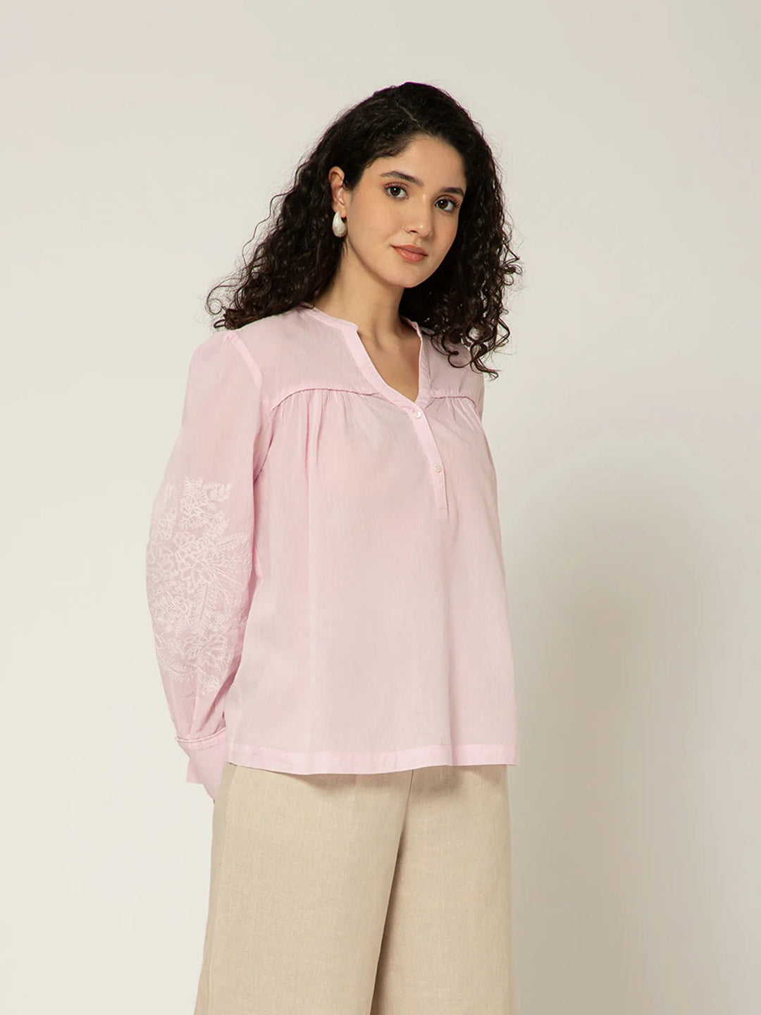 B77 CELINE - Embroidered Organic Cotton Women&