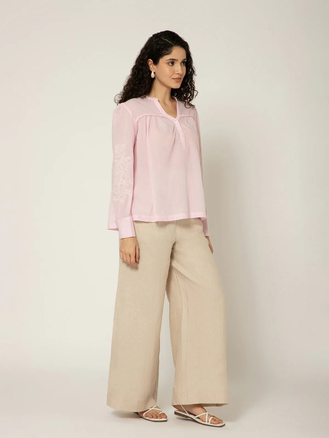 B77 CELINE - Embroidered Organic Cotton Women&